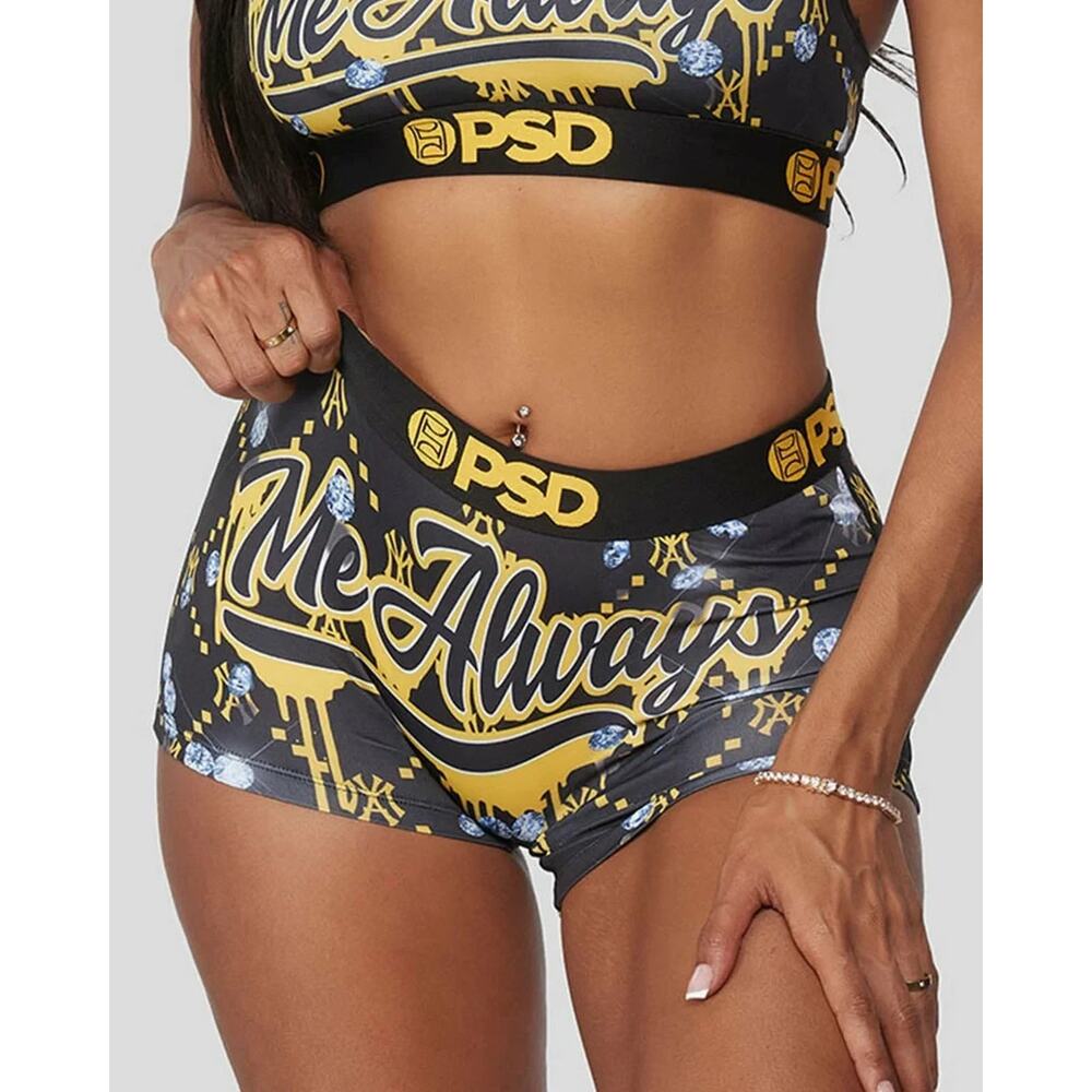 PSD Women's Me Always Black Boy Shorts, Black, Size Medium